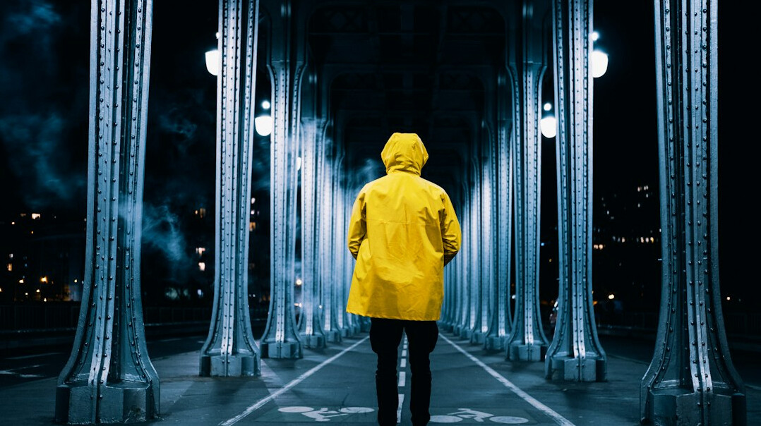 mysterious foggy street at night