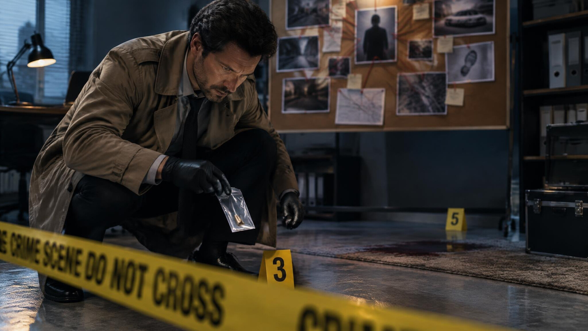 detective investigating clues